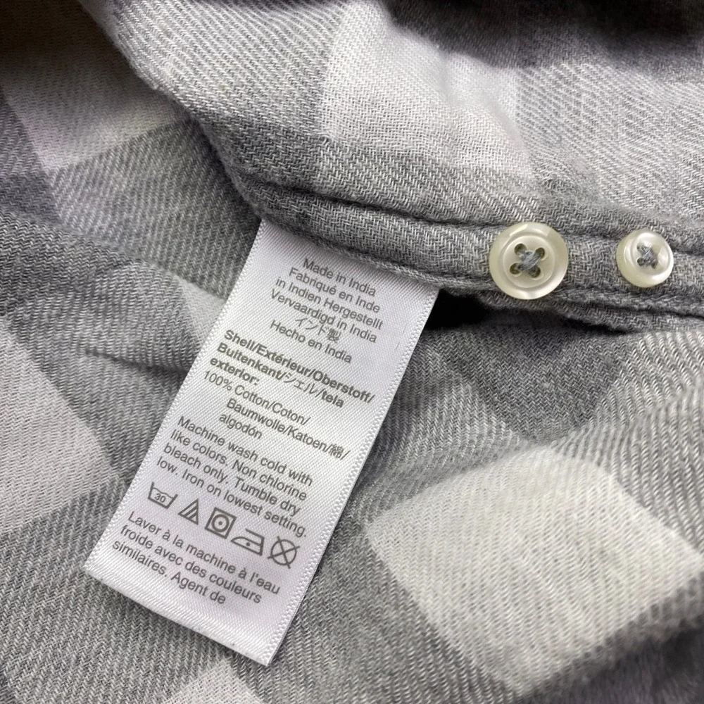 J Crew Slim Fit Button Down Shirt Gray Cotton Long Sleeve Mens XL Preppy‎ Retro
